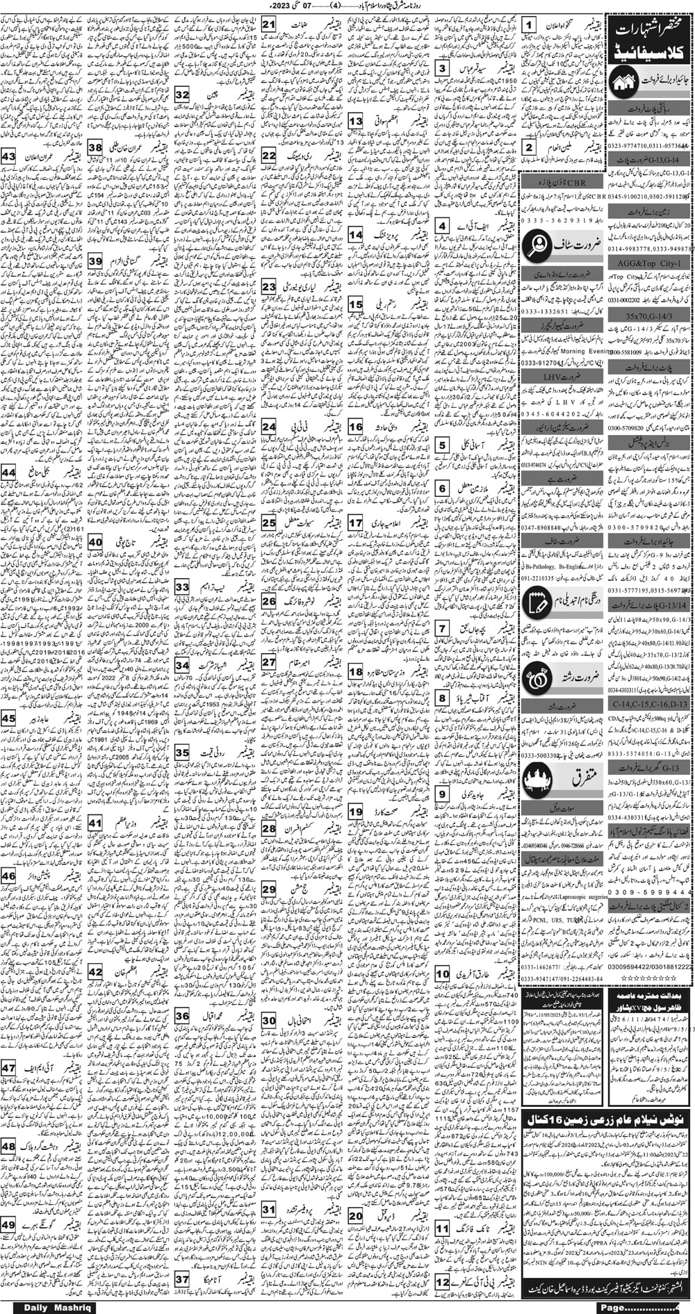 Daily Mashriq Page 1 Date