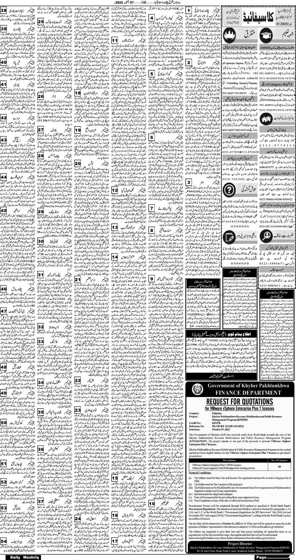 Daily Mashriq Page 1 Date