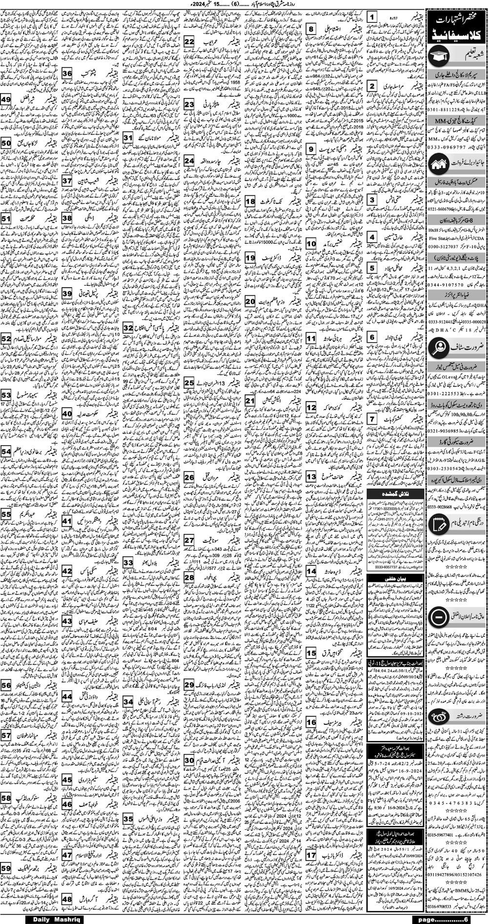 Daily Mashriq Page 1 Date