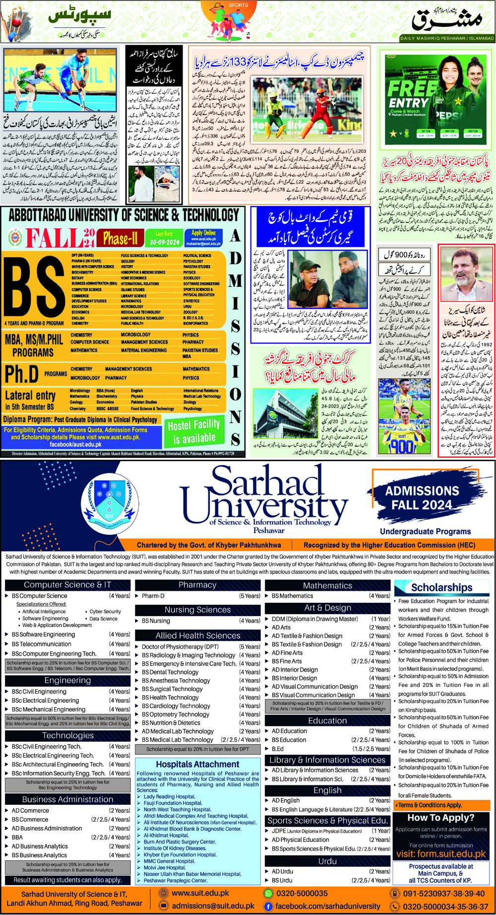 Daily Mashriq Page 1 Date