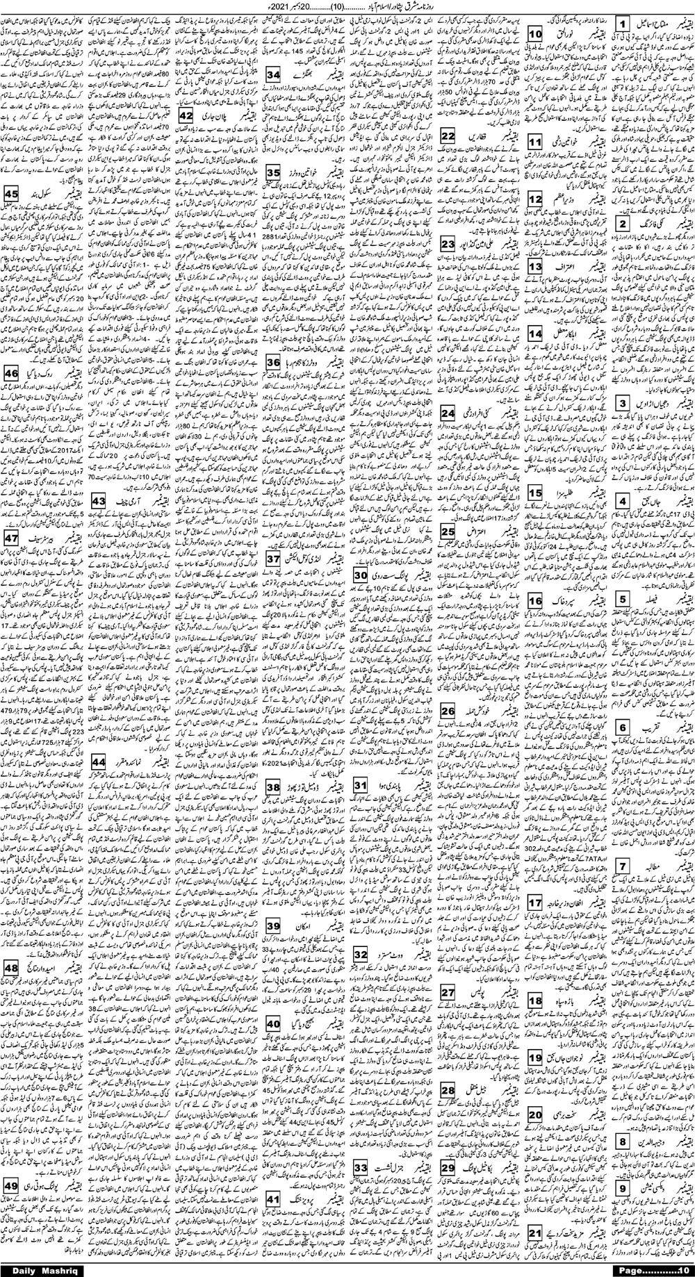 Daily Mashriq Page 1 Date