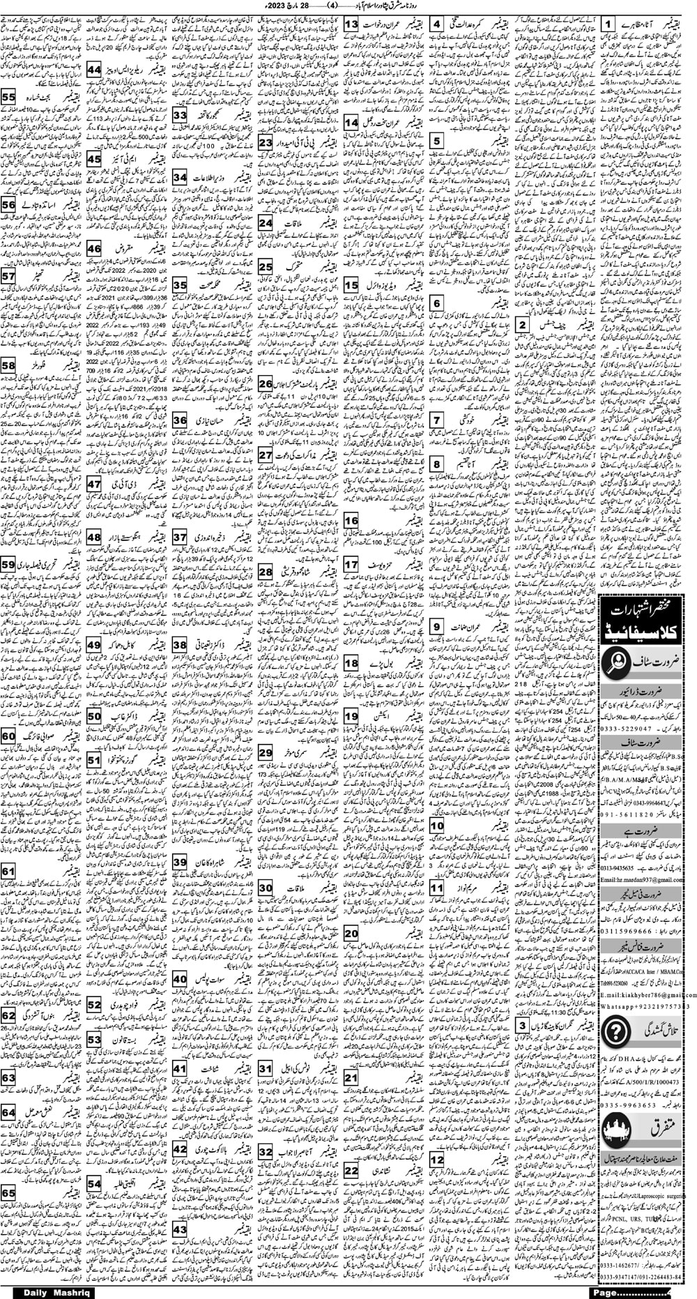 Daily Mashriq Page 1 Date