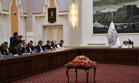 FM Qureshi meets Afghanistan caretaker prime minister