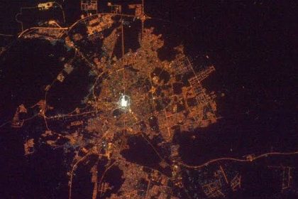 View of the Holy Mosque from Space