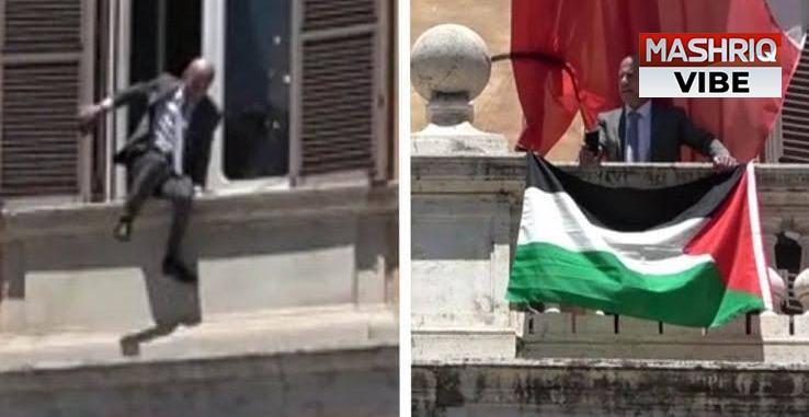 Former Italian MP Hangs Palestinian Flag at Parliament, Condemns Israeli Genocide
