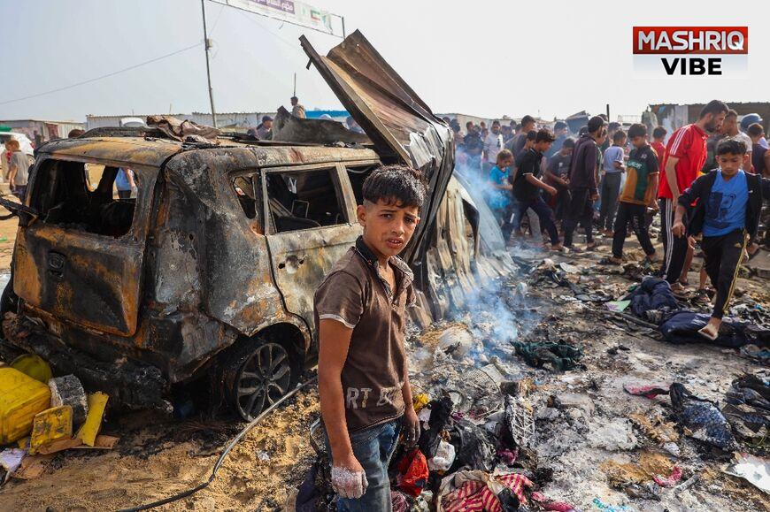 Gaza officials say 40 killed as Israeli strikes set tents ablaze