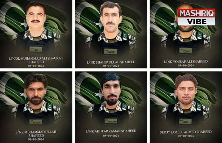 Lt Colonel among five soldiers embrace martyrdom, six khwarij terrorists killed in Spinwam